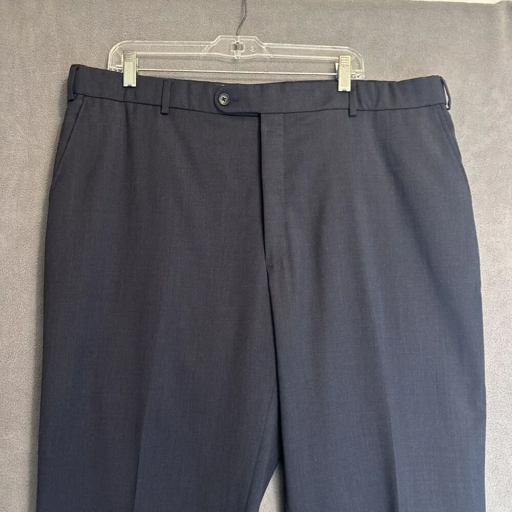 Ballin Dress Pants 100% Super 120s Wool Comfort-Eze Mens 40x27.5 Blue Flat Front